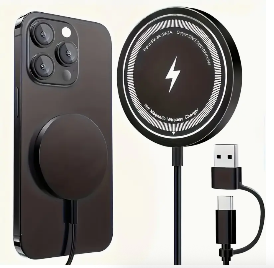 15W Magnetic Wireless Charger Pad – Fast Charging for iPhone & Qi Devices
