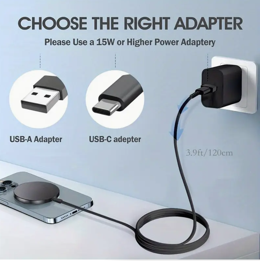 15W Magnetic Wireless Charger Pad – Fast Charging for iPhone & Qi Devices