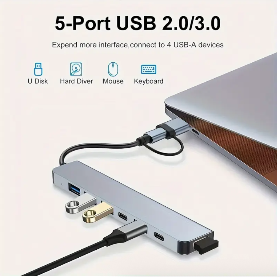 Works with Windows, macOS, Linux, and Android systems, as well as tablets, notebooks, and USB-C smartphones.