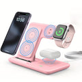 3-in-1 Fast Charging Station | Folding Wireless Charger Stand for iPhone 17/16/15/14/13/12/11/Pro/Max/Mini/8/Plus/X/XR/XS/X/SE, IWatch Ultra/Ultra2/10/9/8/7/6/5/4/3/